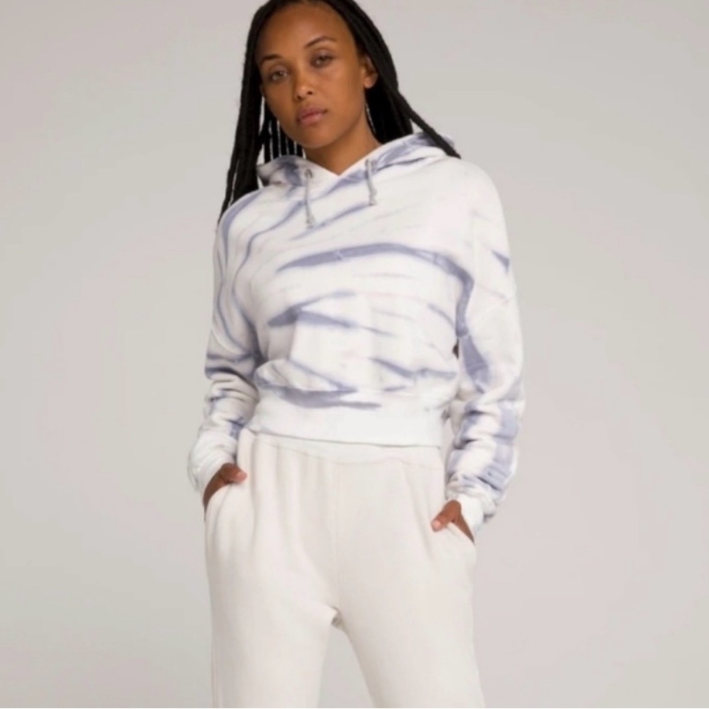 Good‎ American NWT Cropped & Cool Hoodie Sweatshirt Tie Dye sz 2